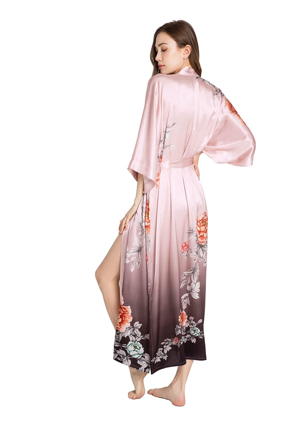KIM+ONO Luxury 100% Mulberry Silk Kimono Robe for Women | Long Floral Robe | Original Design - Image 4