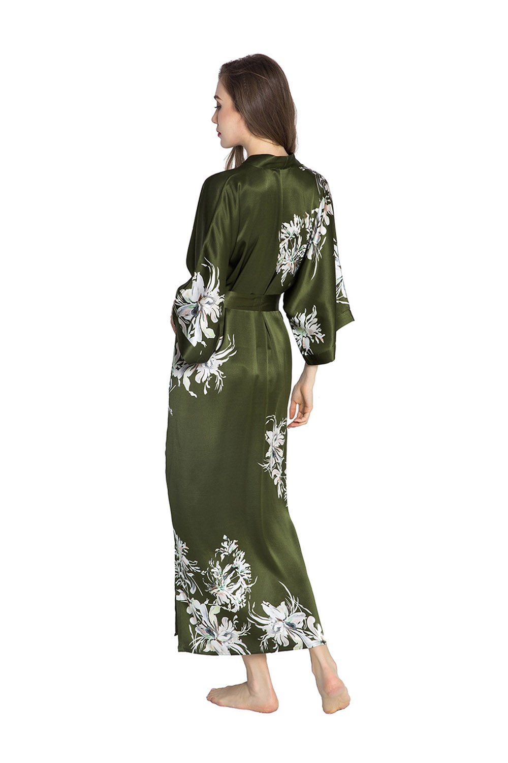 KIM+ONO Luxury 100% Mulberry Silk Kimono Robe for Women | Long Floral Robe | Original Design - Image 4