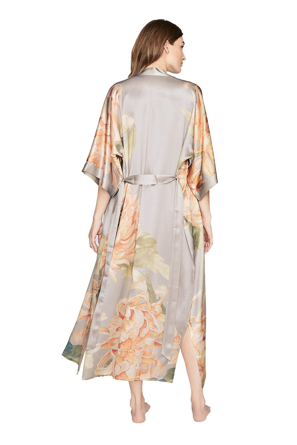 KIM+ONO Luxury 100% Mulberry Washable Silk Kimono Robe for Women | Long Floral Robe | Original Design - Image 4