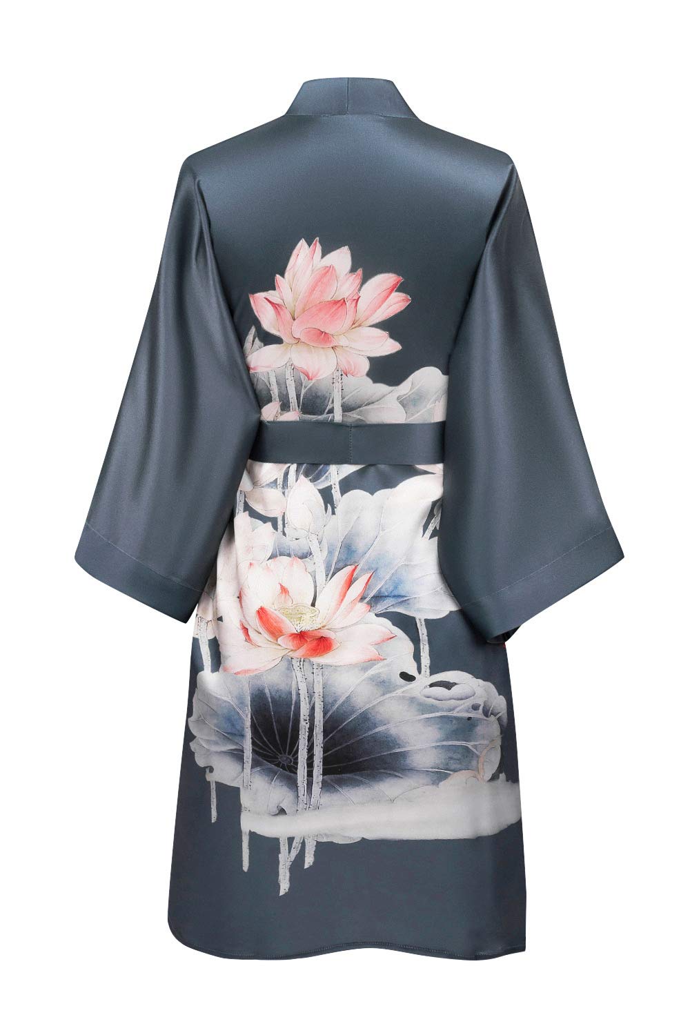 KIM+ONO Luxury 100% Mulberry Washable Silk Kimono Robe for Women | Short Floral Robe | Original Design - Image 3