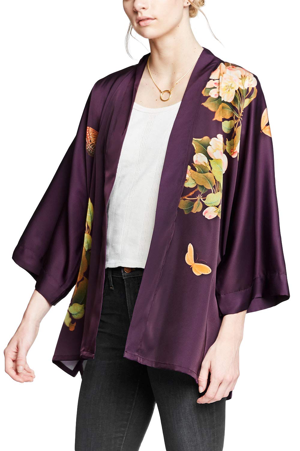 KIM+ONO Luxury Kimono Jacket for Women | Floral Jacket | Original Design | Removable Waist Tie Closure - Image 4
