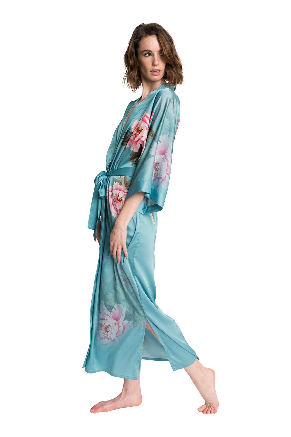 KIM+ONO Luxury Kimono Robe for Women | Long Floral Robe | Original Design | Removable Waist Tie Closure - Image 3