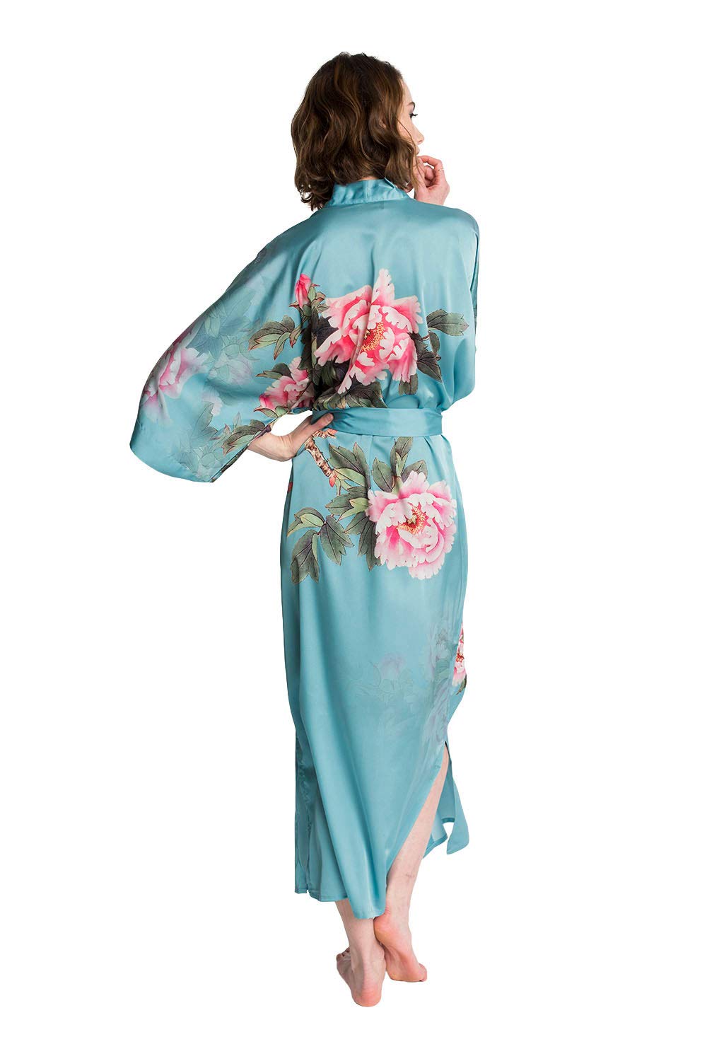 KIM+ONO Luxury Kimono Robe for Women | Long Floral Robe | Original Design | Removable Waist Tie Closure - Image 4