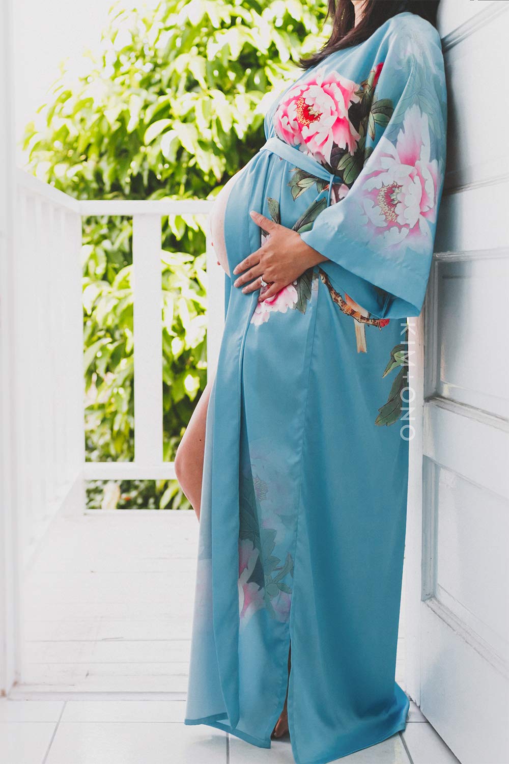 KIM+ONO Luxury Kimono Robe for Women | Long Floral Robe | Original Design | Removable Waist Tie Closure - Image 5
