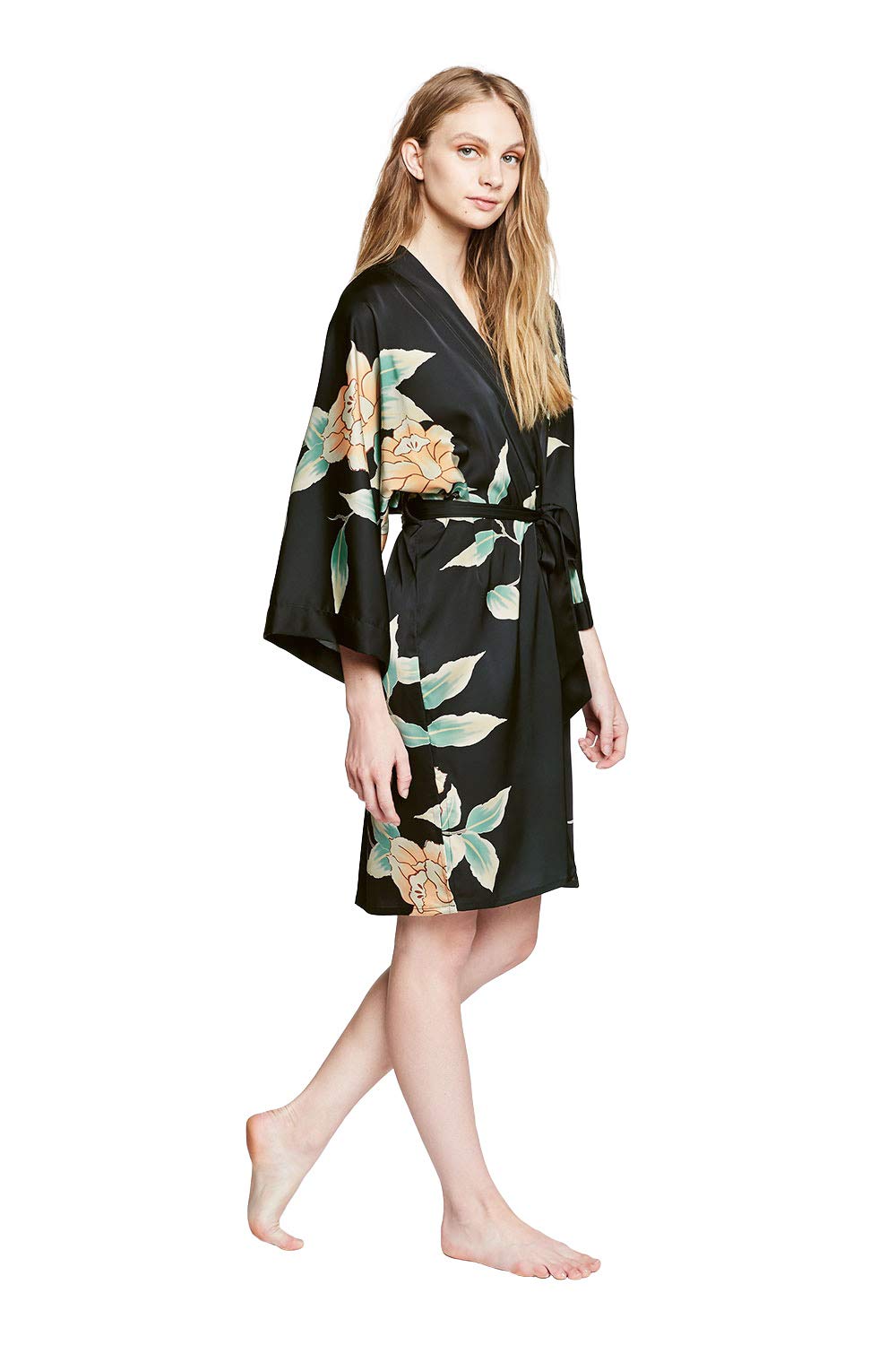 KIM+ONO Luxury Kimono Robe for Women | Short Floral Robe | Original Design | Removable Waist Tie Closure - Image 3