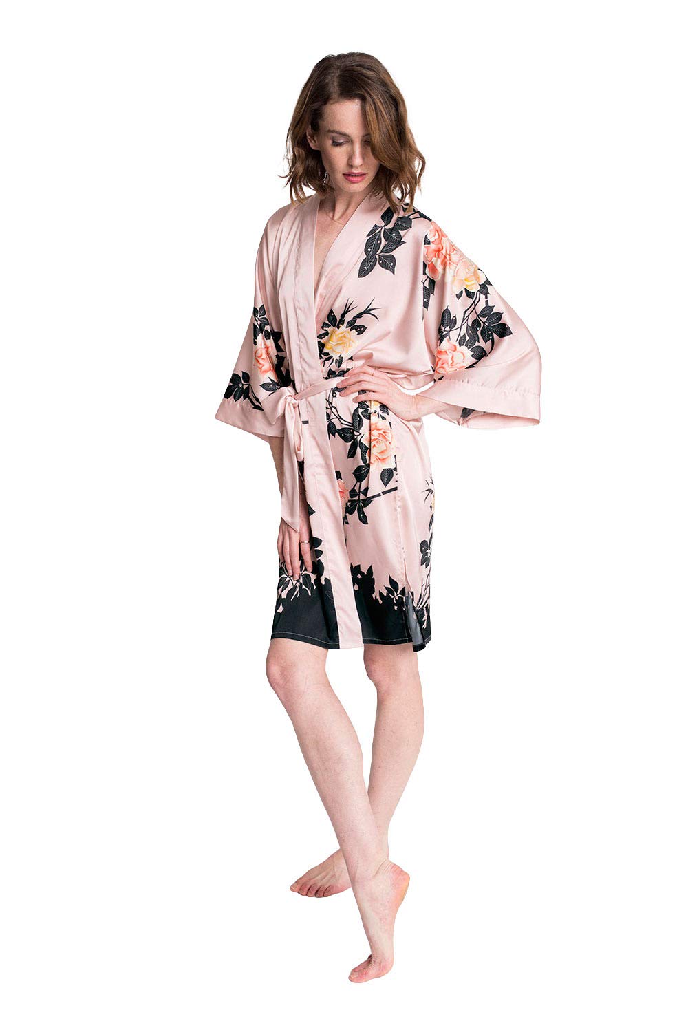 KIM+ONO Luxury Kimono Robe for Women | Short Floral Robe | Original Design | Removable Waist Tie Closure - Image 4