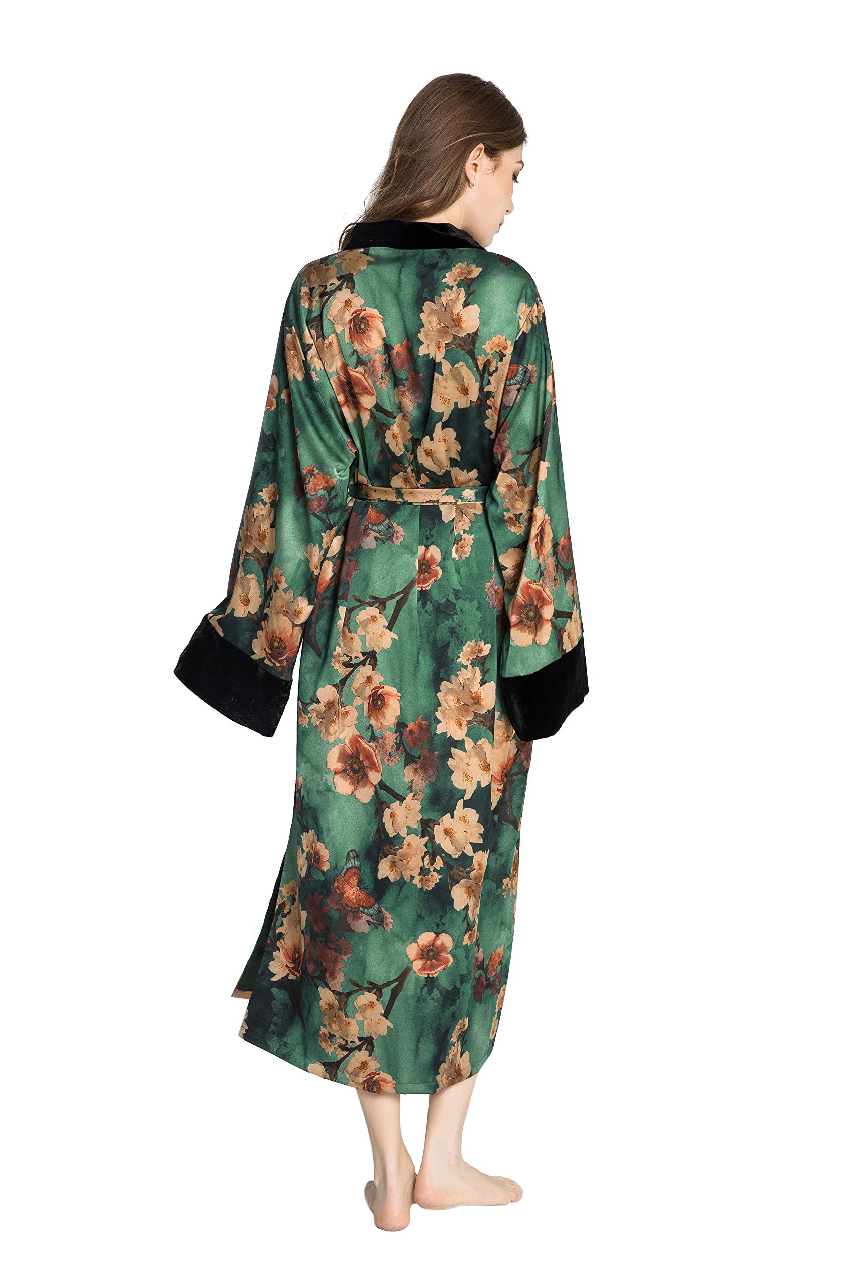 KIM+ONO Luxury Kimono Wrap for Women and Men | Long Watercolor Floral Wrap | Original Design | Removable Waist Tie Closure - Image 3