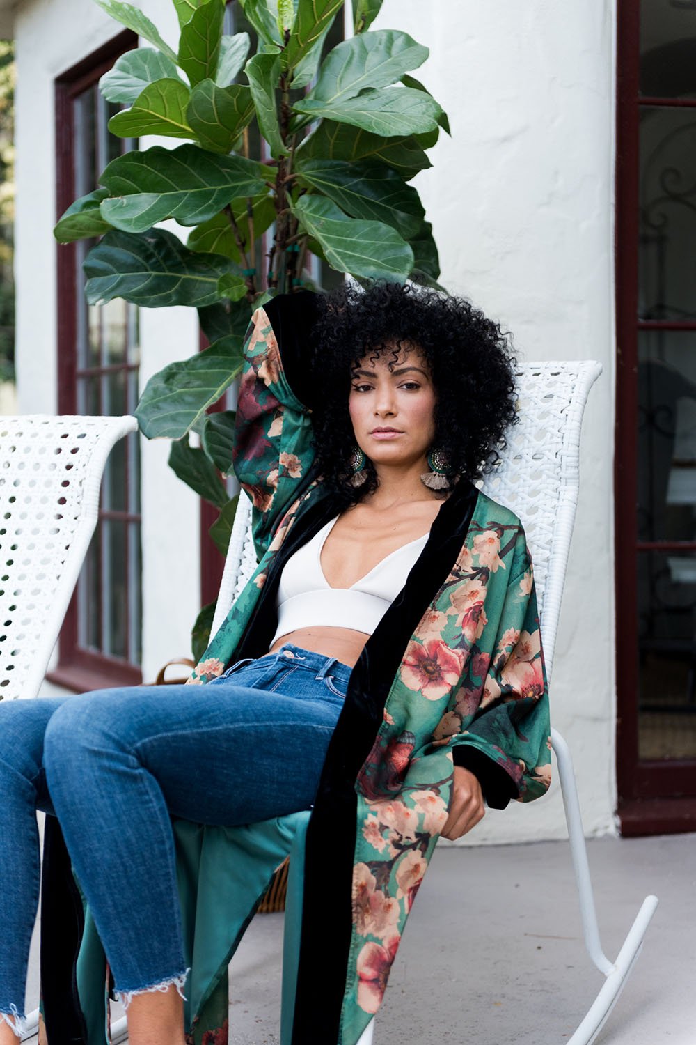 KIM+ONO Luxury Kimono Wrap for Women and Men | Long Watercolor Floral Wrap | Original Design | Removable Waist Tie Closure - Image 4