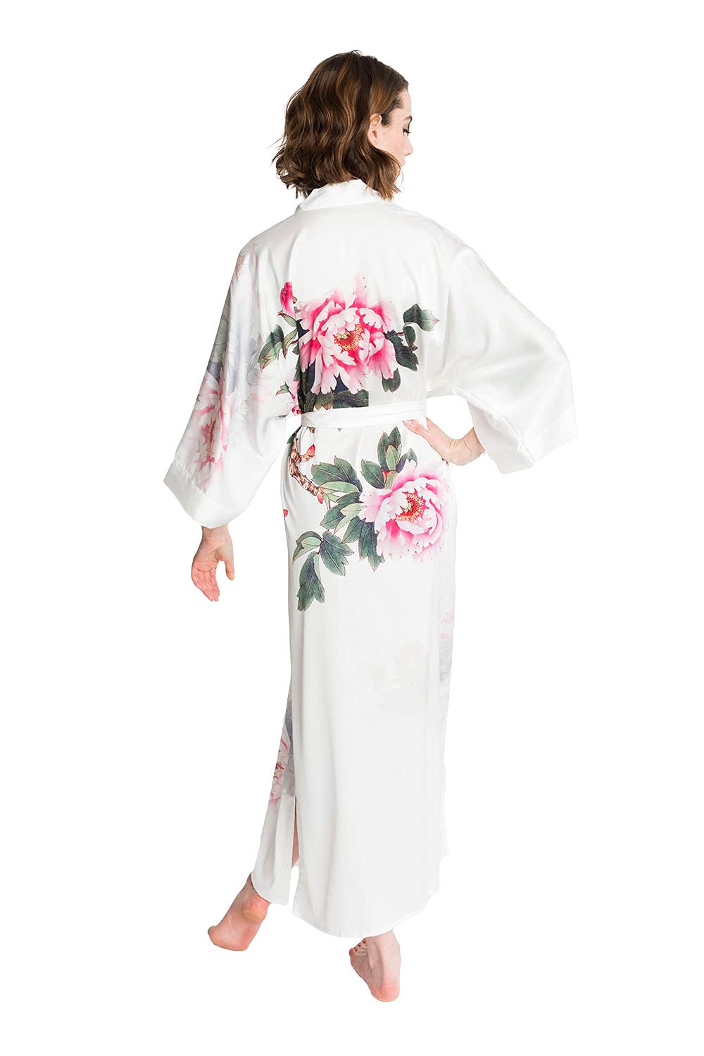 OLDSHANGHAI Luxury Kimono Robe for Women | Long Floral Robe | Original Design | Removable Waist Tie Closure - Image 4