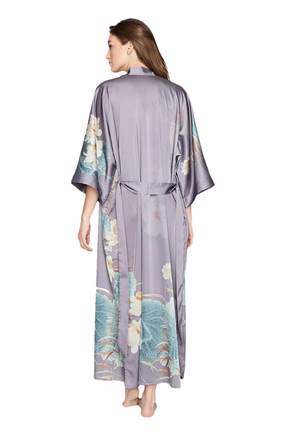 OLDSHANGHAI Luxury Kimono Robe for Women | Long Floral Robe | Original Design | Removable Waist Tie Closure - Image 3