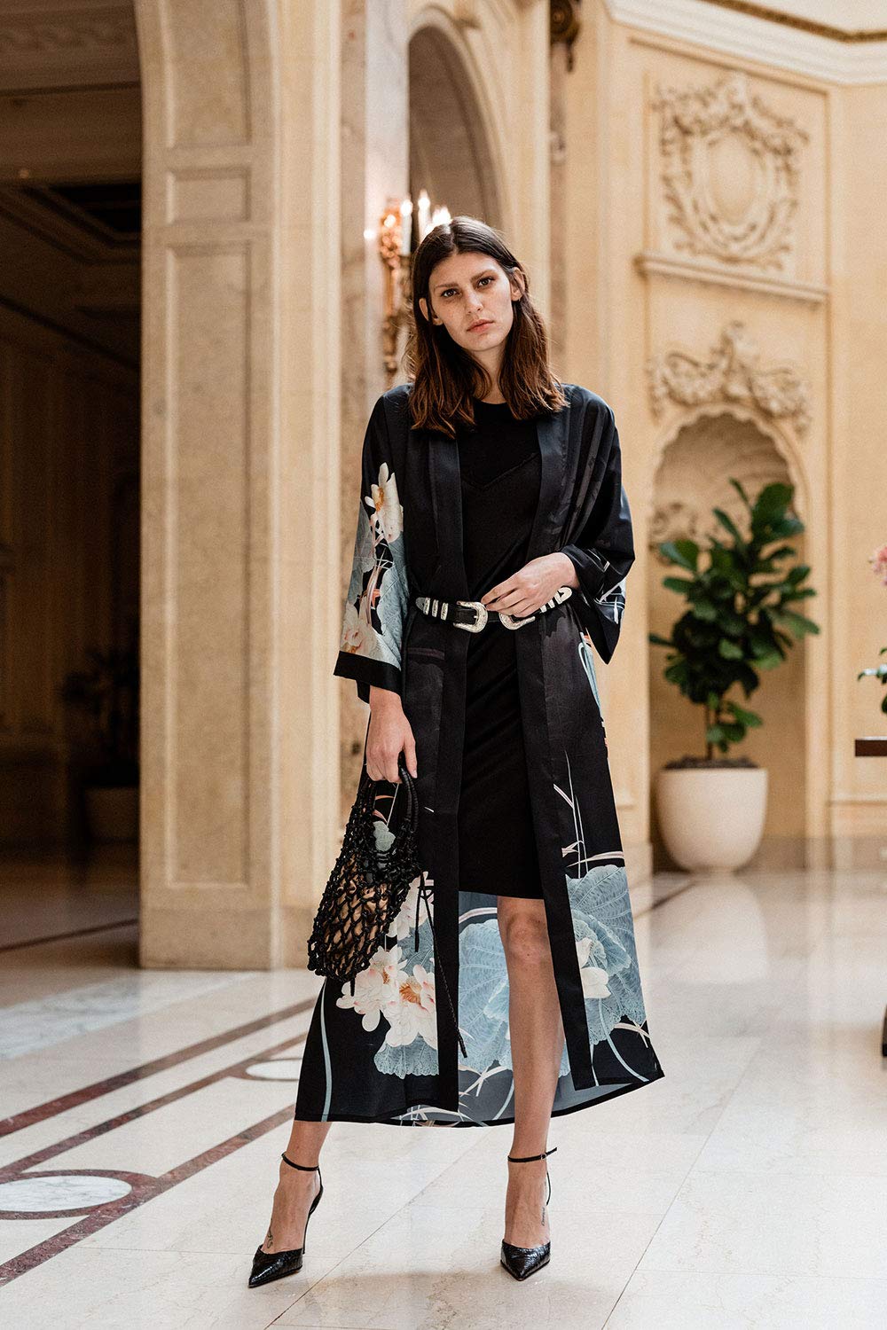 KIM+ONO Luxury Kimono Robe for Women | Long Floral Robe | Original Design | Removable Waist Tie Closure - Image 4